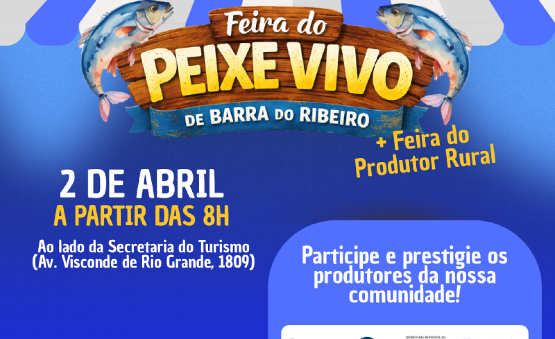 Vem aí a Feira do Peixe Vivo de Barra do Ribeiro!